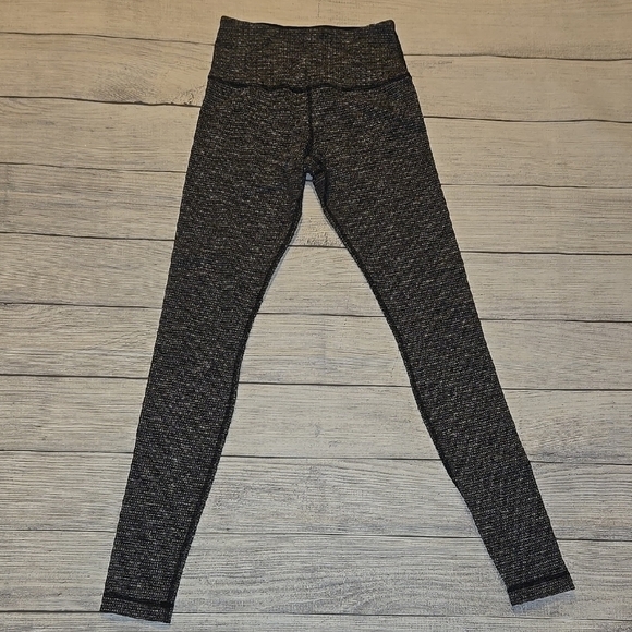 Lululemon Women's Wunder Under Pants III Black and White Size 6 - Picture 1 of 10